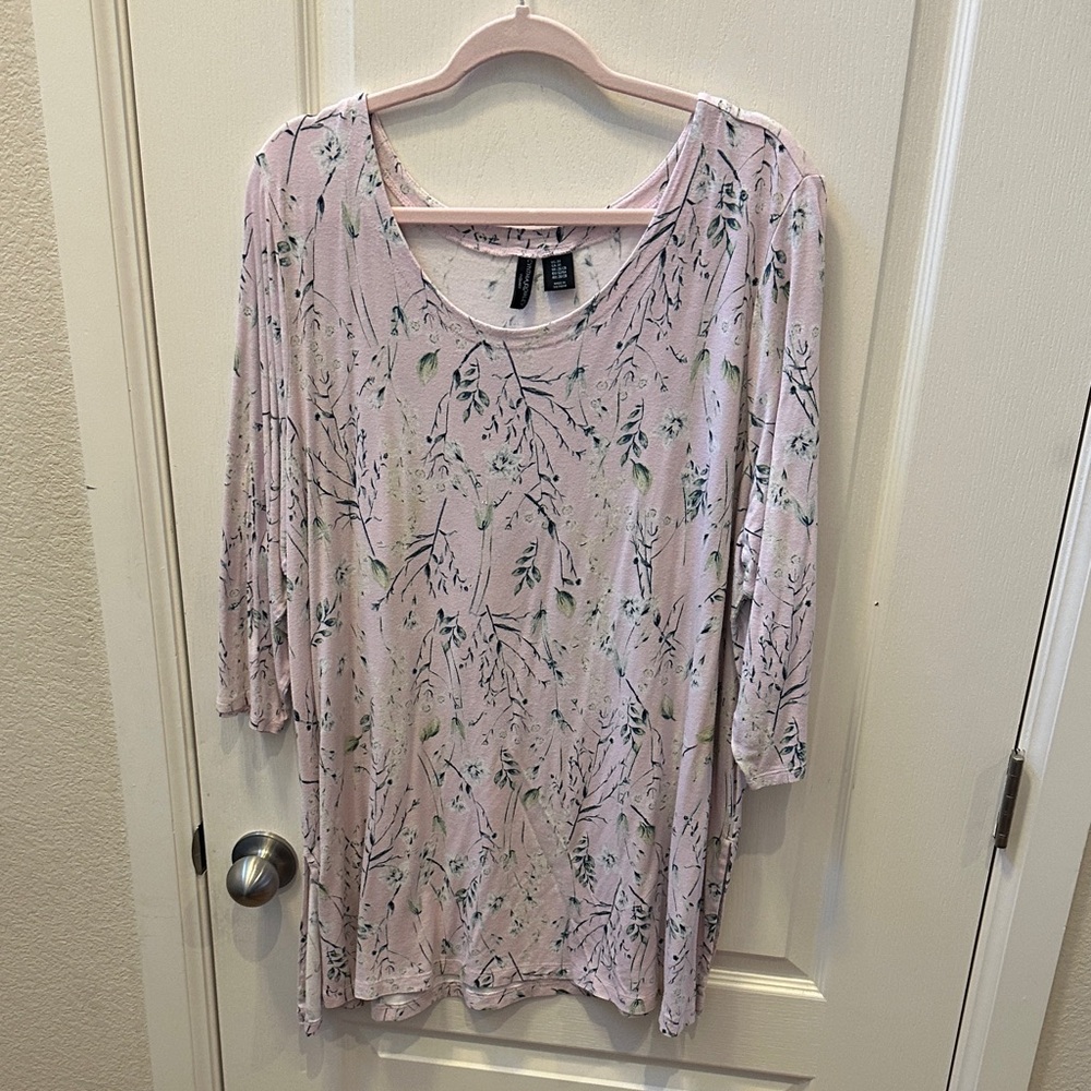 Cynthia Rowley Pink & Green Floral Tunic